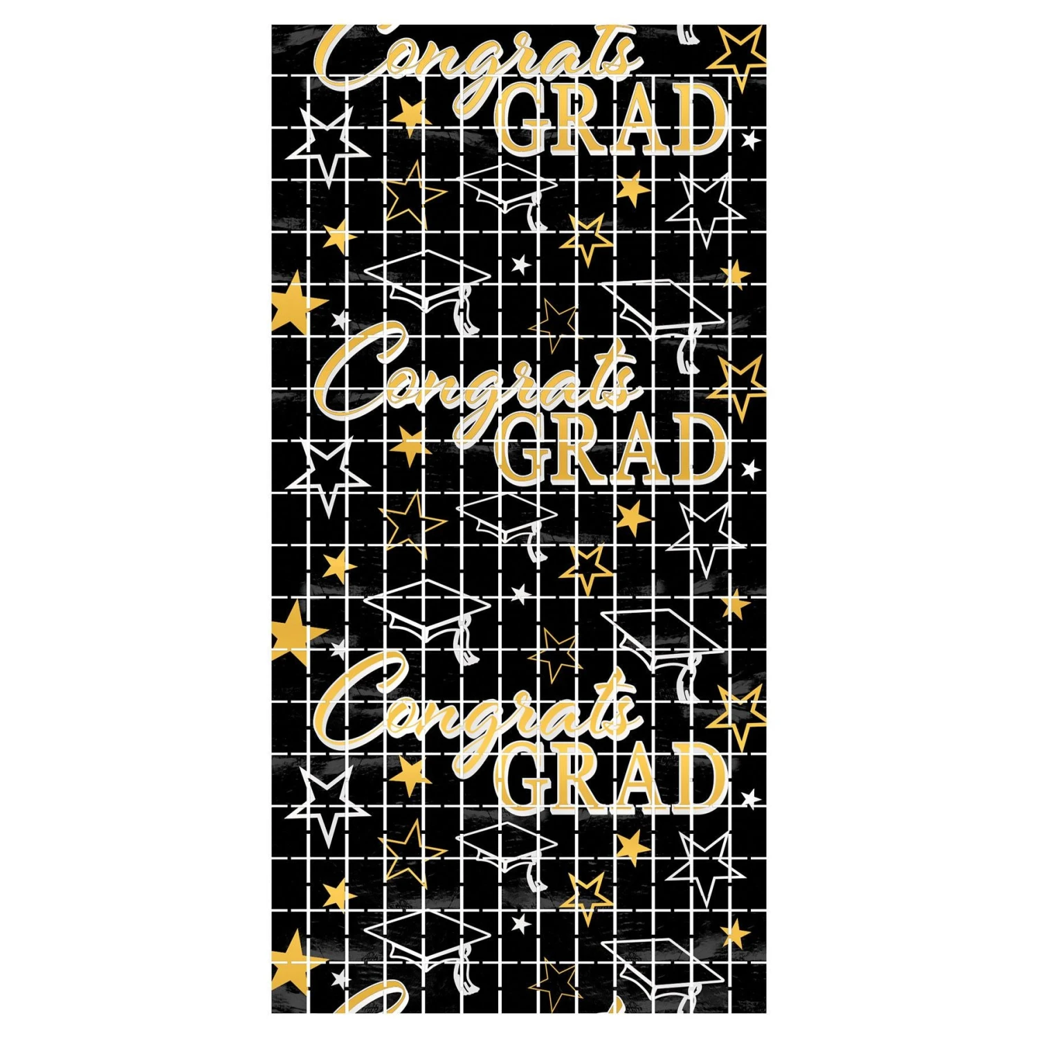 Congrats Grad Metallic Graduation Party Square Curtain (6 Packages) 1 Congrats Grad Metallic Graduation Party Square Curtain (6 Packages)