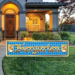 Plastic Jumbo Oktoberfest Biergarten Yard Sign -Bulk Party Supplies Shop 56038 i2