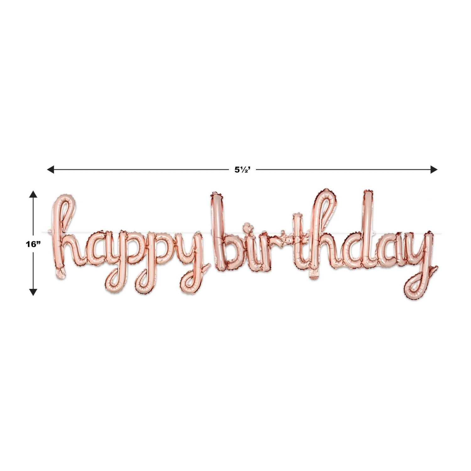 Script Rose Gold Happy Birthday Party Balloon Streamer (6 Per Case) 6 Script Rose Gold Happy Birthday Party Balloon Streamer (6 Per Case) - Image 6