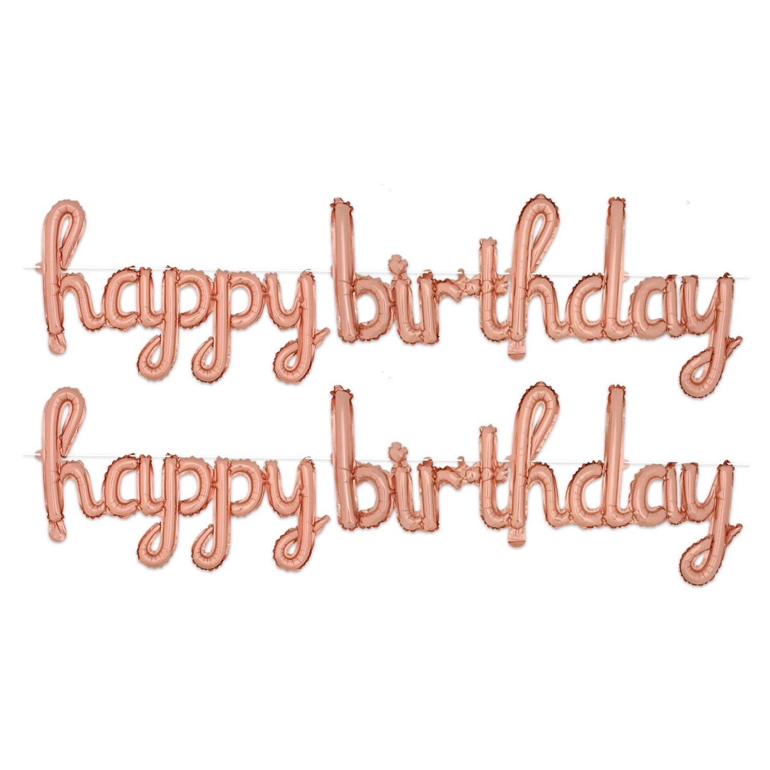 Script Rose Gold Happy Birthday Party Balloon Streamer (6 Per Case) 8 Script Rose Gold Happy Birthday Party Balloon Streamer (6 Per Case) - Image 8