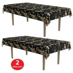 Metallic Graduation Party Tablecover (12 Packages) -Bulk Party Supplies Shop 56058 i7 1