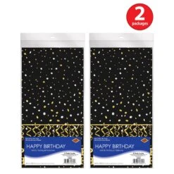 Metallic Happy Birthday Party Tablecover (12 Packages) -Bulk Party Supplies Shop 56060 i3 1
