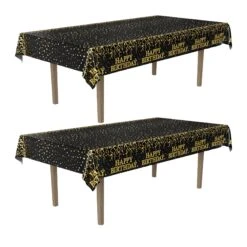 Metallic Happy Birthday Party Tablecover (12 Packages) -Bulk Party Supplies Shop 56060 i7