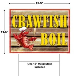 Mardi Gras Plastic Crawfish Boil Yard Sign -Bulk Party Supplies Shop 56064 i5
