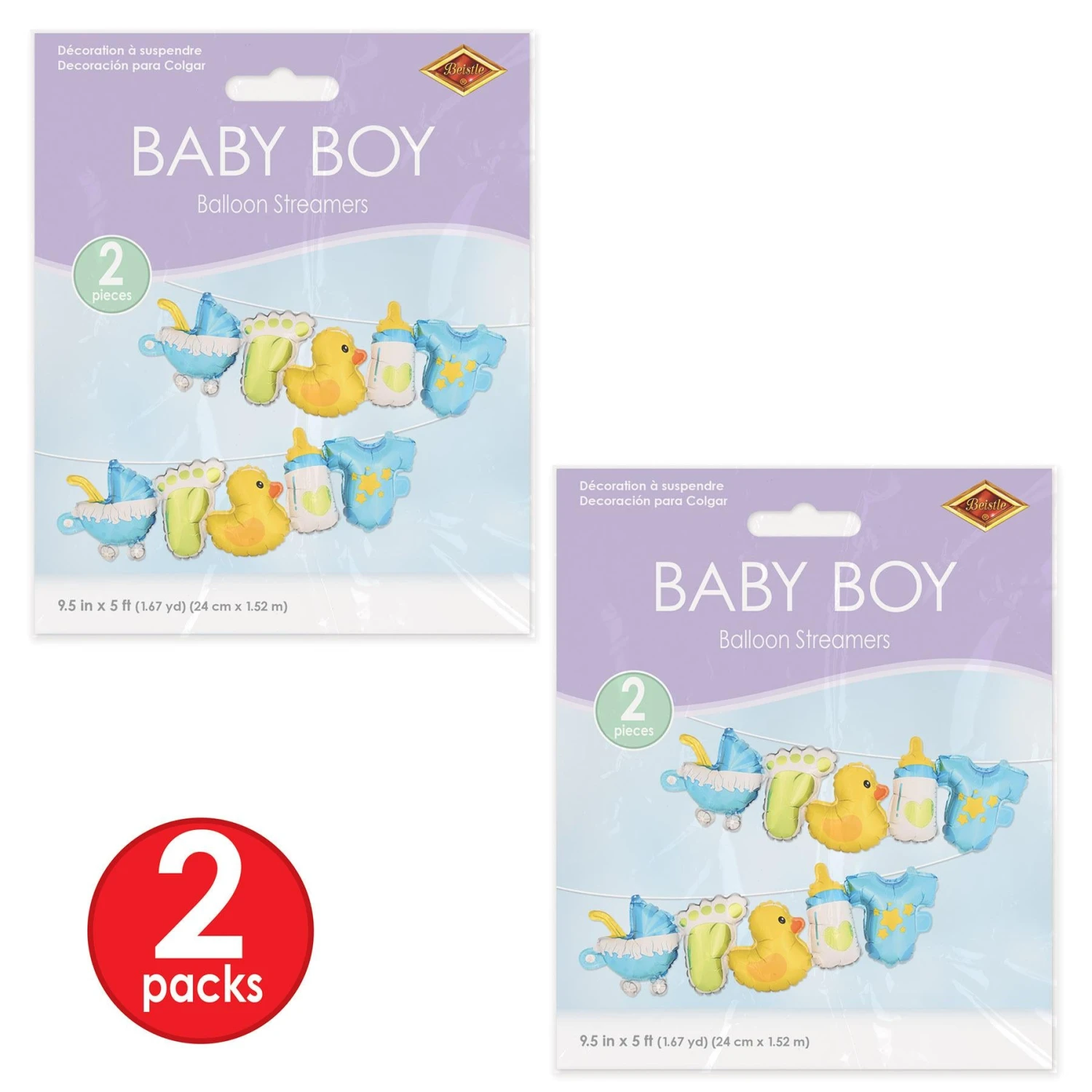 Baby Boy Balloon Streamers (6 Per Case) 5 Baby Boy Balloon Streamers (6 Per Case) - Image 5