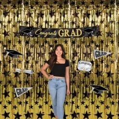 Metallic Congrats Grad Graduation Party Banner -Bulk Party Supplies Shop 56066 i2