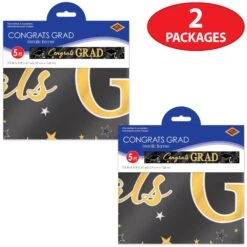 Metallic Congrats Grad Graduation Party Banner -Bulk Party Supplies Shop 56066 i3 1