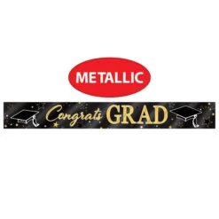 Metallic Congrats Grad Graduation Party Banner -Bulk Party Supplies Shop 56066 i4