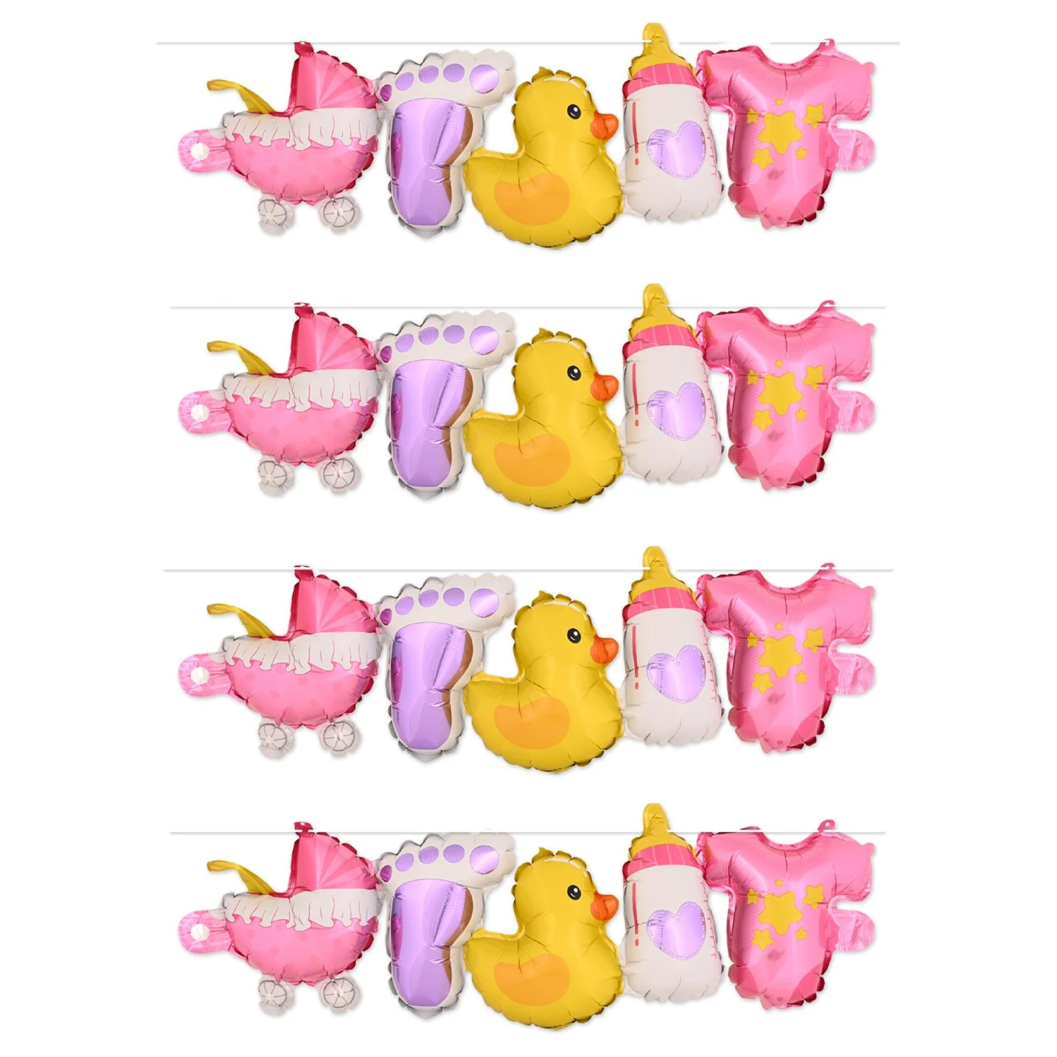 Baby Girl Balloon Streamers (6 Per Case) 8 Baby Girl Balloon Streamers (6 Per Case) - Image 8