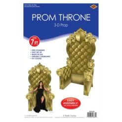 Gold 3-D Prom Throne Prop (1 Per Package) -Bulk Party Supplies Shop 56116 GD i3 3 d prom throne prop
