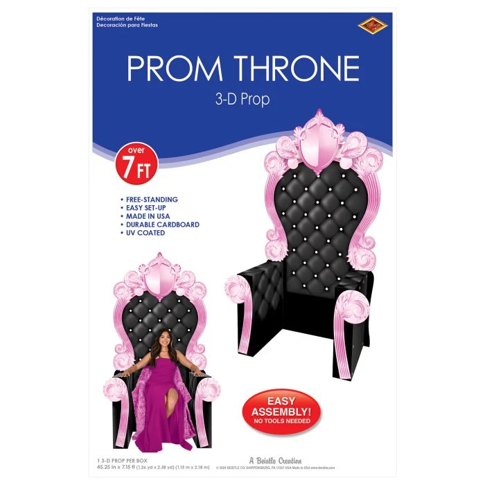 Pink And Black 3-D Prom Throne Prop (1 Per Package) 3 Pink And Black 3-D Prom Throne Prop (1 Per Package) - Image 3