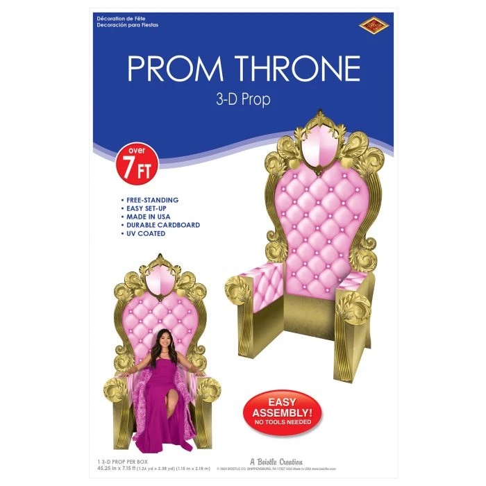 Pink And Gold 3-D Prom Throne Prop (1 Per Package) 3 Pink And Gold 3-D Prom Throne Prop (1 Per Package) - Image 3