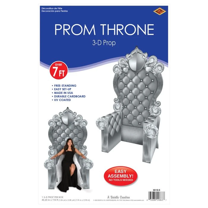 Silver 3-D Prom Throne Prop (1 Per Package) 3 Silver 3-D Prom Throne Prop (1 Per Package) - Image 3
