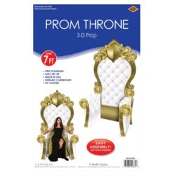 White And Gold 3-D Prom Throne Prop (1 Per Package) -Bulk Party Supplies Shop 56116 WGD i3 3 d prom throne prop