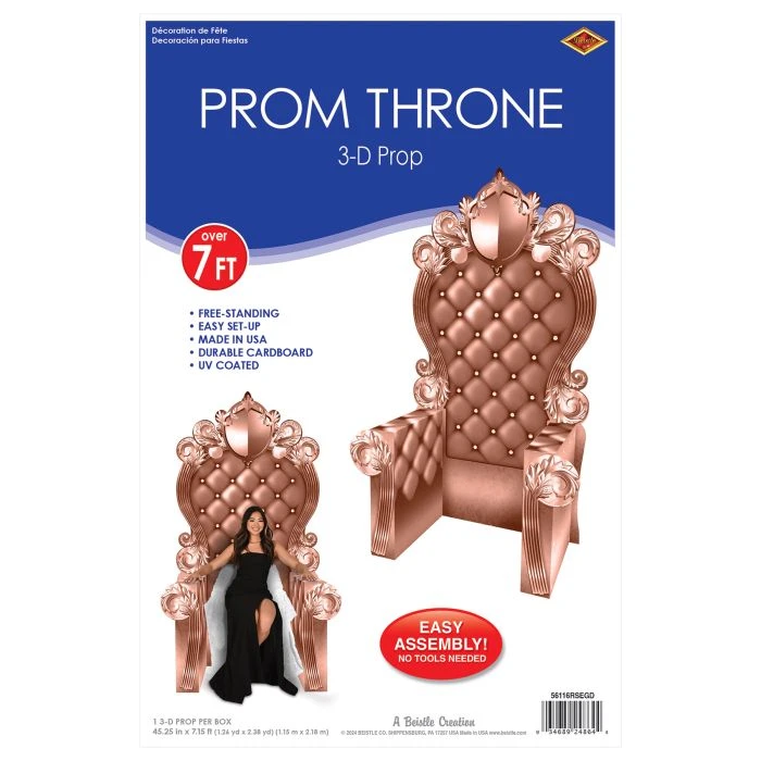 Rose Gold 3-D Prom Throne Prop (1 Per Package) 3 Rose Gold 3-D Prom Throne Prop (1 Per Package) - Image 3