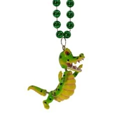 Bead Necklace With Bobble Alligator Medallion -Bulk Party Supplies Shop 56198 i4