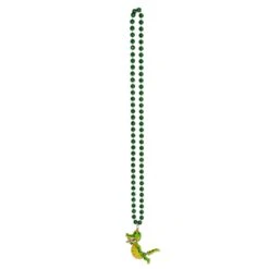 Bead Necklace With Bobble Alligator Medallion