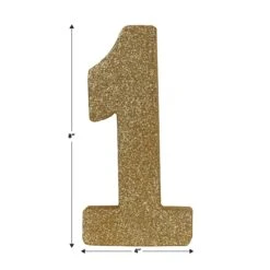3-D Glittered 1 Centerpiece Gold -Bulk Party Supplies Shop 56249 1GD i5