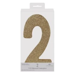 3-D Glittered 2 Centerpiece Gold -Bulk Party Supplies Shop 56249 2GD i3