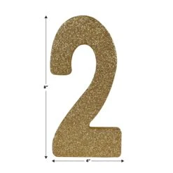 3-D Glittered 2 Centerpiece Gold -Bulk Party Supplies Shop 56249 2GD i5