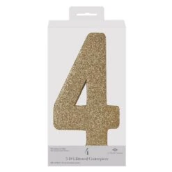 3-D Glittered 4 Centerpiece Gold -Bulk Party Supplies Shop 56249 4GD i3