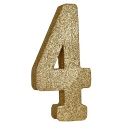 3-D Glittered 4 Centerpiece Gold -Bulk Party Supplies Shop 56249 4GD i4