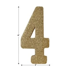 3-D Glittered 4 Centerpiece Gold -Bulk Party Supplies Shop 56249 4GD i5