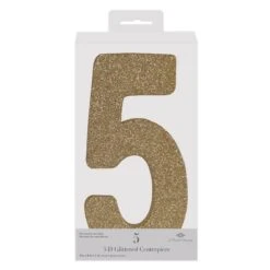 3-D Glittered 5 Centerpiece Gold -Bulk Party Supplies Shop 56249 5GD i3