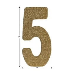 3-D Glittered 5 Centerpiece Gold -Bulk Party Supplies Shop 56249 5GD i5