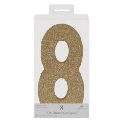 3-D Glittered 8 Centerpiece Gold -Bulk Party Supplies Shop 56249 8GD i3