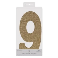 3-D Glittered 9 Centerpiece Gold -Bulk Party Supplies Shop 56249 9GD i3