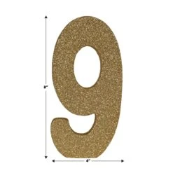 3-D Glittered 9 Centerpiece Gold -Bulk Party Supplies Shop 56249 9GD i5