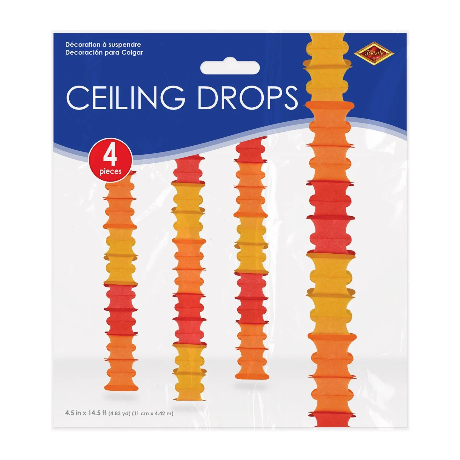 Ceiling Drops Golden-yellow, Orange, Red (4 Per Package) 3 Ceiling Drops Golden-yellow, Orange, Red (4 Per Package) - Image 3