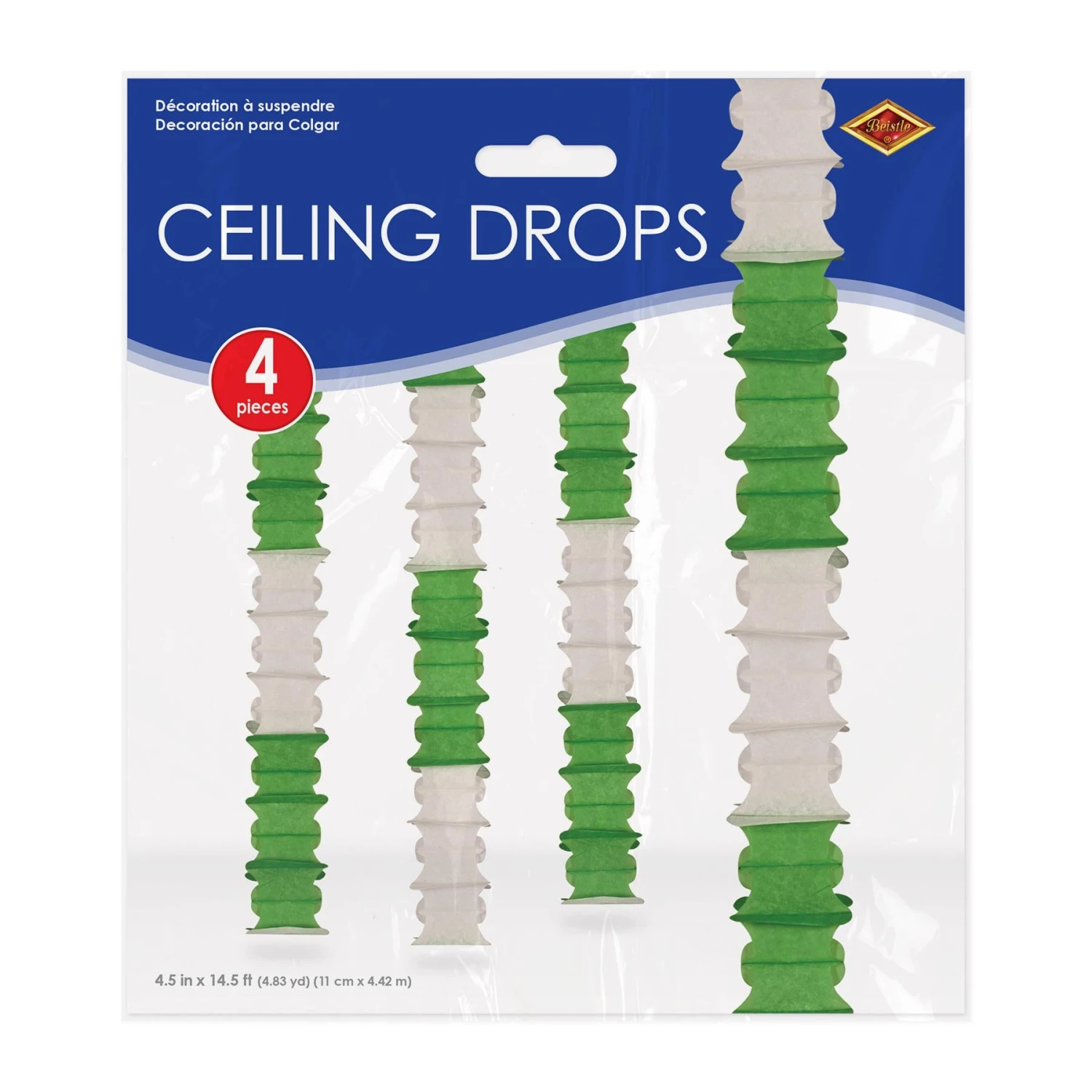 Ceiling Drops Green & White (4 Per Package) 3 Ceiling Drops Green & White (4 Per Package) - Image 3