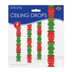 Ceiling Drops Red & Green (4 Per Package) 8 Ceiling Drops Red & Green (4 Per Package) -Bulk Party Supplies Shop 56250 RG i3