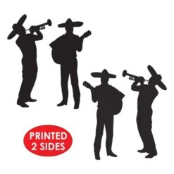 Mariachi Band Silhouette Decorations (2 Per Package) -Bulk Party Supplies Shop 56254 i4 mariachi band silhouettes