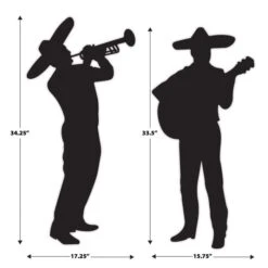 Mariachi Band Silhouette Decorations (2 Per Package) -Bulk Party Supplies Shop 56254 i5 mariachi band silhouettes