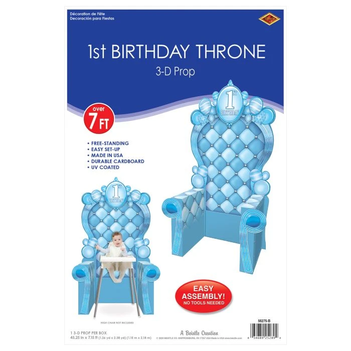 3-D 1st Birthday Throne Prop (1 Per Package) 3 3-D 1st Birthday Throne Prop (1 Per Package) - Image 3