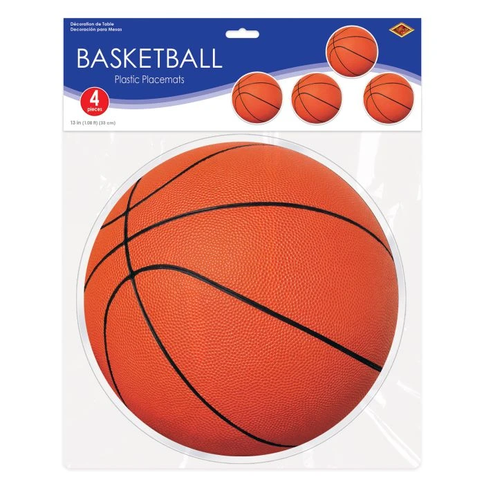 Plastic Basketball Placemats (4 Per Package) 2 Plastic Basketball Placemats (4 Per Package) - Image 2