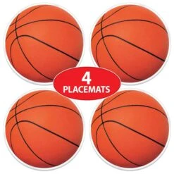 Plastic Basketball Placemats (4 Per Package) 10 Plastic Basketball Placemats (4 Per Package) -Bulk Party Supplies Shop 56388 i4 2 plastic basketball placemats