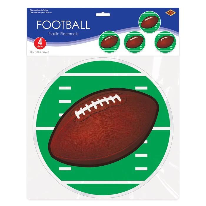 Plastic Football Placemats (4 Per Package) 2 Plastic Football Placemats (4 Per Package) - Image 2