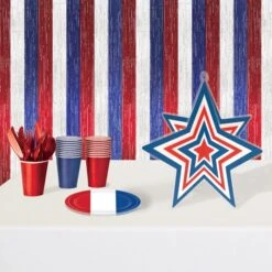 Red, White And Blue 3-D Plastic Star Centerpiece (1 Per Package) 8 Red, White And Blue 3-D Plastic Star Centerpiece (1 Per Package) -Bulk Party Supplies Shop 56399 RWB i2 3 d plastic star centerpiece
