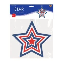 Red, White And Blue 3-D Plastic Star Centerpiece (1 Per Package) 9 Red, White And Blue 3-D Plastic Star Centerpiece (1 Per Package) -Bulk Party Supplies Shop 56399 RWB i3 3 d plastic star centerpiece