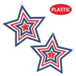 Red, White And Blue 3-D Plastic Star Centerpiece (1 Per Package) 10 Red, White And Blue 3-D Plastic Star Centerpiece (1 Per Package) -Bulk Party Supplies Shop 56399 RWB i4 3 d plastic star centerpiece