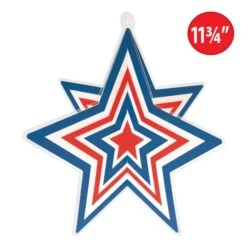 Red, White And Blue 3-D Plastic Star Centerpiece (1 Per Package) 12 Red, White And Blue 3-D Plastic Star Centerpiece (1 Per Package) -Bulk Party Supplies Shop 56399 RWB i5 3 d plastic star centerpiece