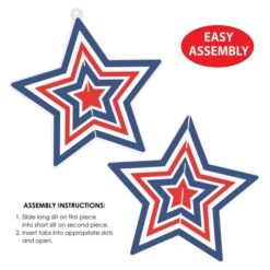 Red, White And Blue 3-D Plastic Star Centerpiece (1 Per Package) 13 Red, White And Blue 3-D Plastic Star Centerpiece (1 Per Package) -Bulk Party Supplies Shop 56399 RWB i6 3 d plastic star centerpiece