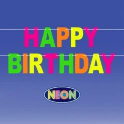 Neon Happy Birthday Streamer (1 Per Package) -Bulk Party Supplies Shop 56403 i4 neon happy birthday streamer