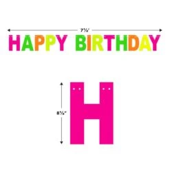 Neon Happy Birthday Streamer (1 Per Package) -Bulk Party Supplies Shop 56403 i5 neon happy birthday streamer