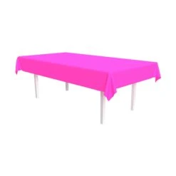 Neon Pink Plastic Rectangular Tablecover (1 Per Package)