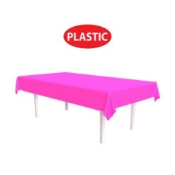 Neon Pink Plastic Rectangular Tablecover (1 Per Package) -Bulk Party Supplies Shop 56411 NP i4 1 plastic rectangular tablecover
